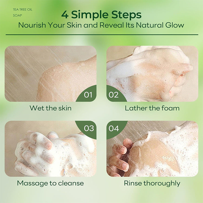 Tea Tree Essential Oil Handmade Soap for Facial and Body Cleansing