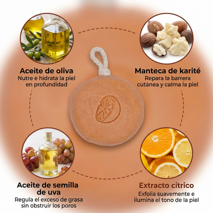 Jabón Exfoliante Cítrico · Molienda en Frío